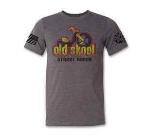 Adult Dark Heather Grey Old Skool Street Racer T-Shirt