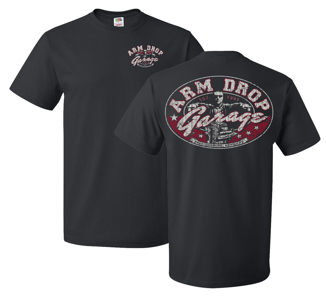 Youth Black Arm Drop Garage Short Sleeve T-Shirt