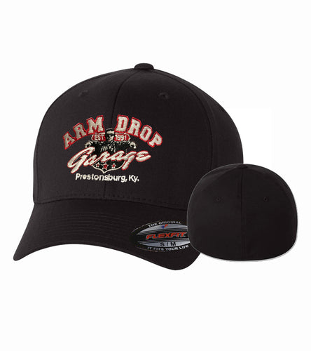 Black Arm Drop Garage Structured Flexfit Cap