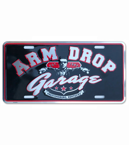Arm Drop Garage Aluminum Embossed Car Plate