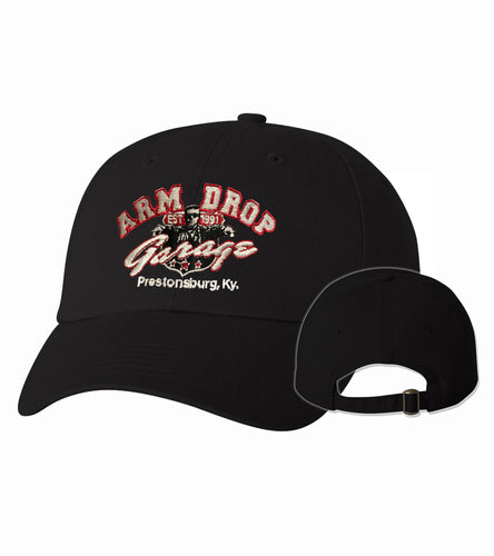 Black Arm Drop Garage Dad Unstructured Cap